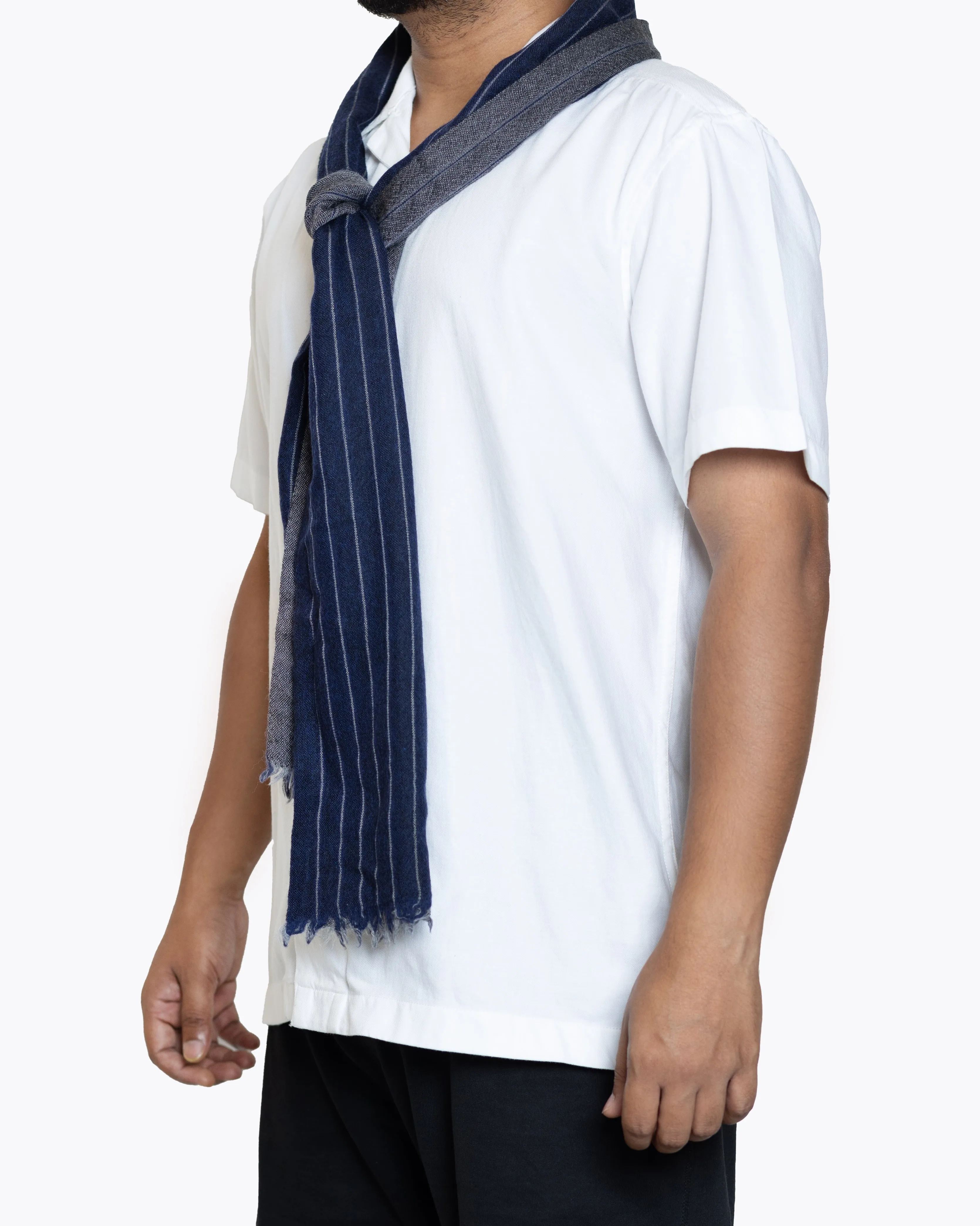 HACKETT LONDON MEN'S CHALK STRIPE SCARF BLUE