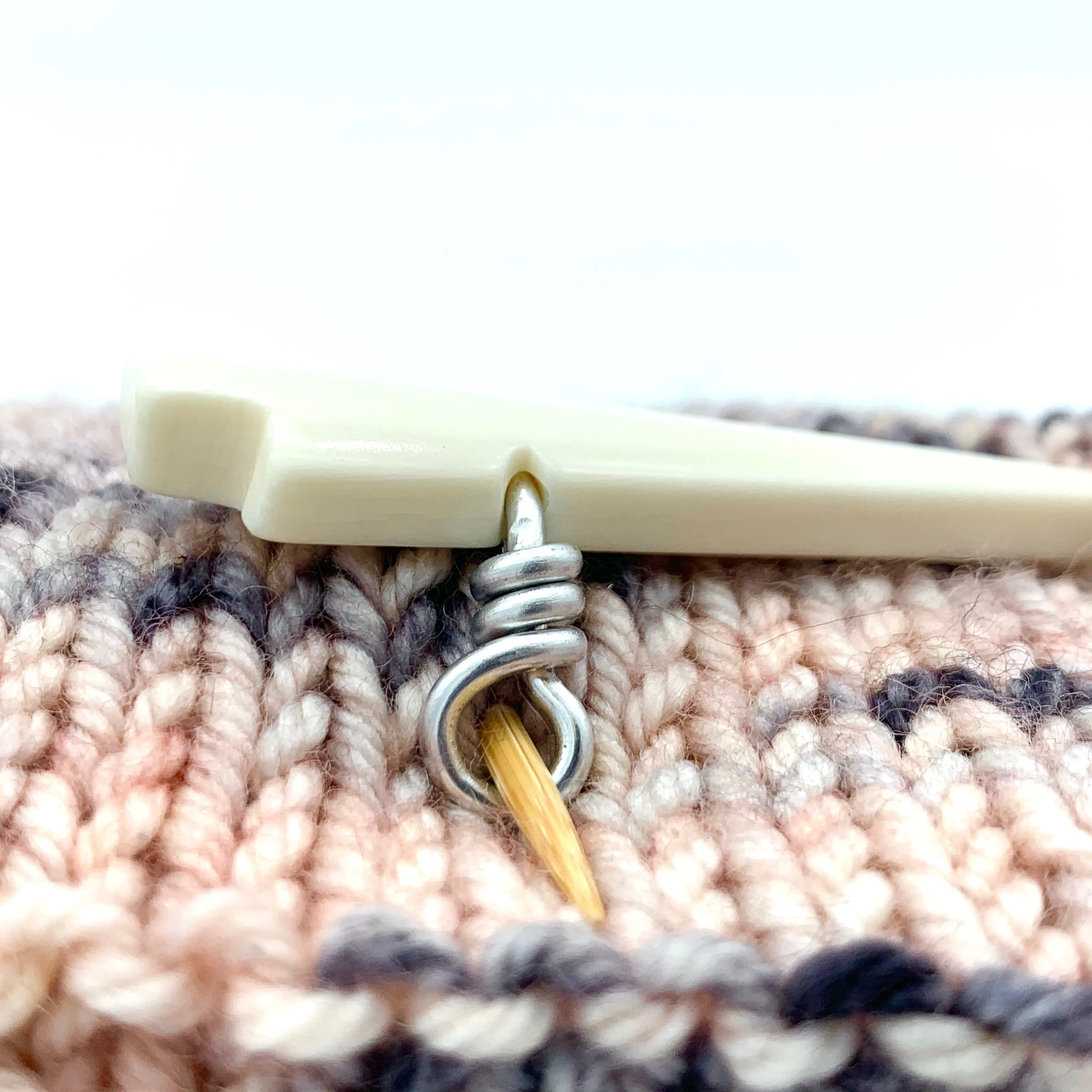 Handmade Bone Shawl Pin ~ Wire Wrapped Bone Arrowhead