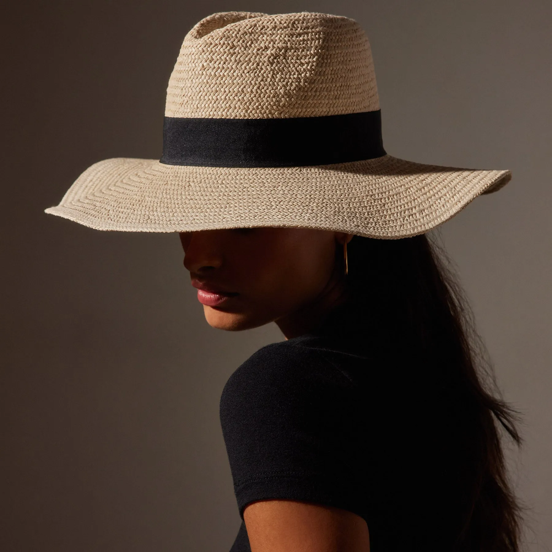 Harbor Straw Hat - Natural/Black