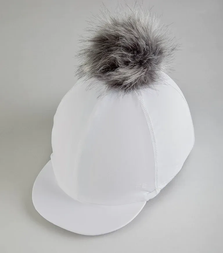 Hat Silk with PomPom (White)