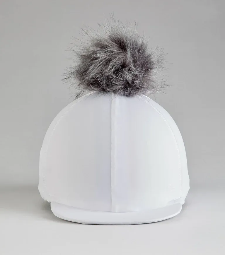 Hat Silk with PomPom (White)