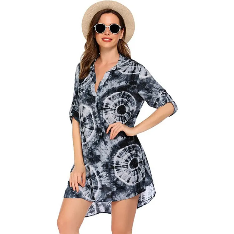 Haute Edition Women's Pullover Swim Beachwear Cover up Tunic Dress