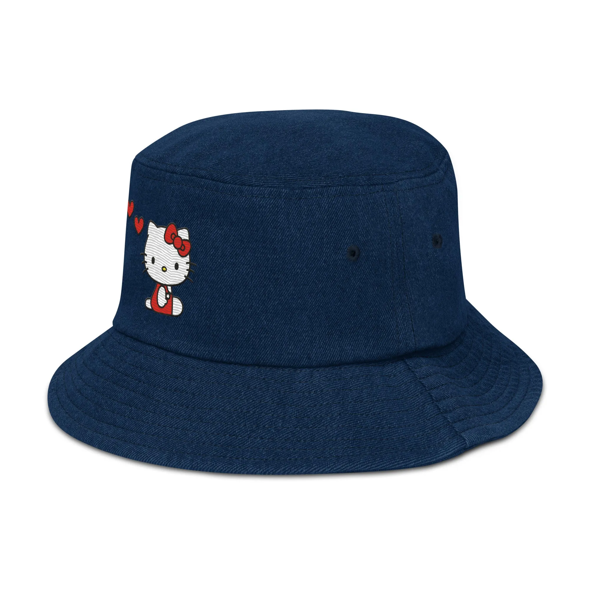 Hello Kitty Embroidered Denim Bucket Hat