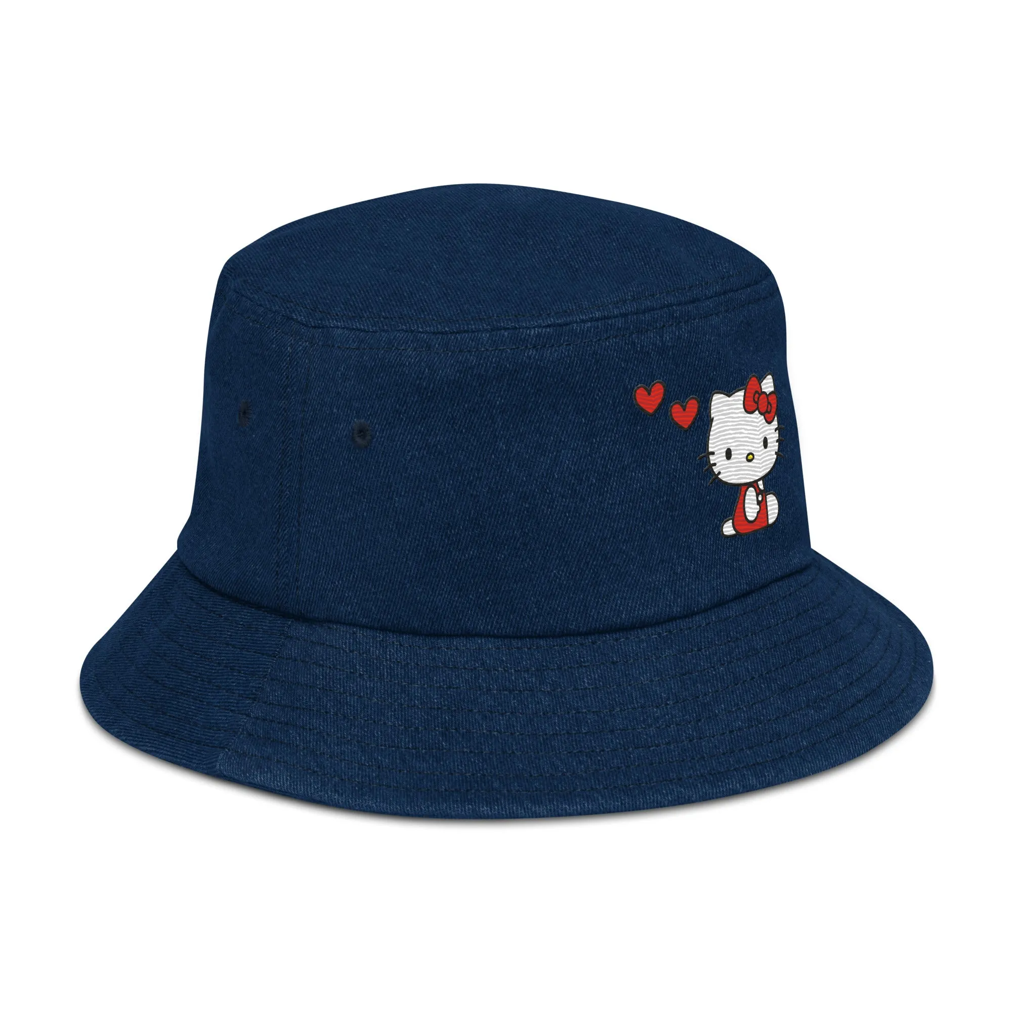 Hello Kitty Embroidered Denim Bucket Hat