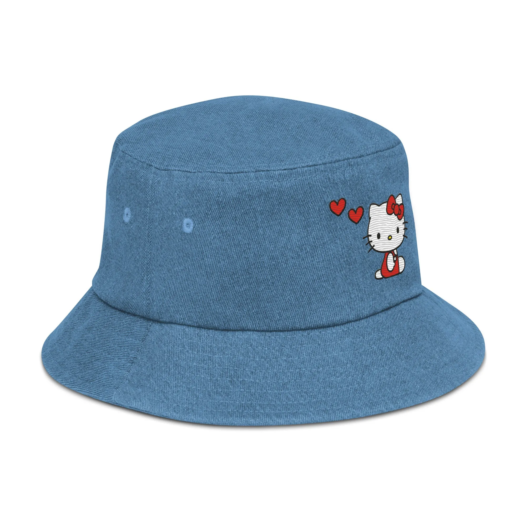 Hello Kitty Embroidered Denim Bucket Hat