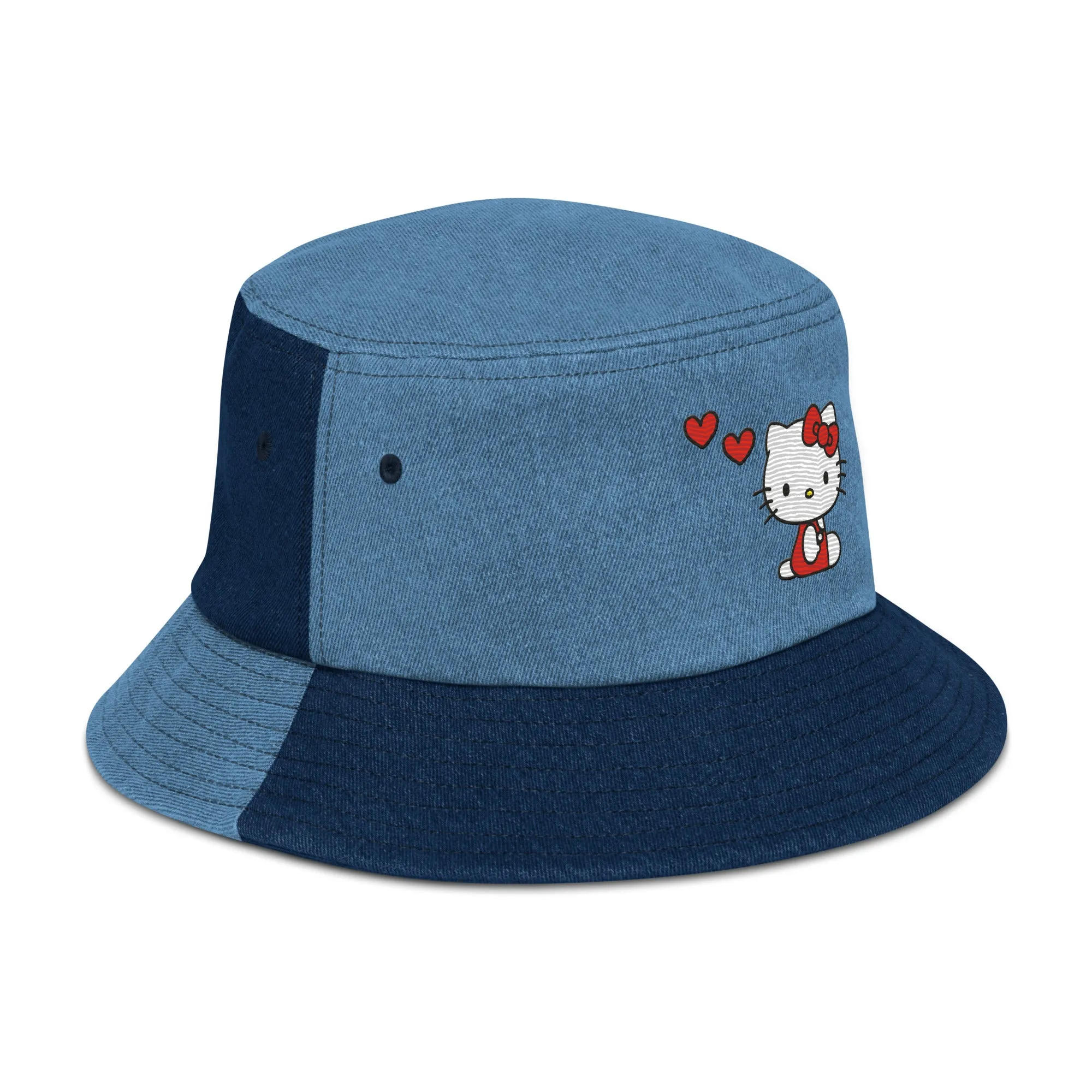 Hello Kitty Embroidered Denim Bucket Hat