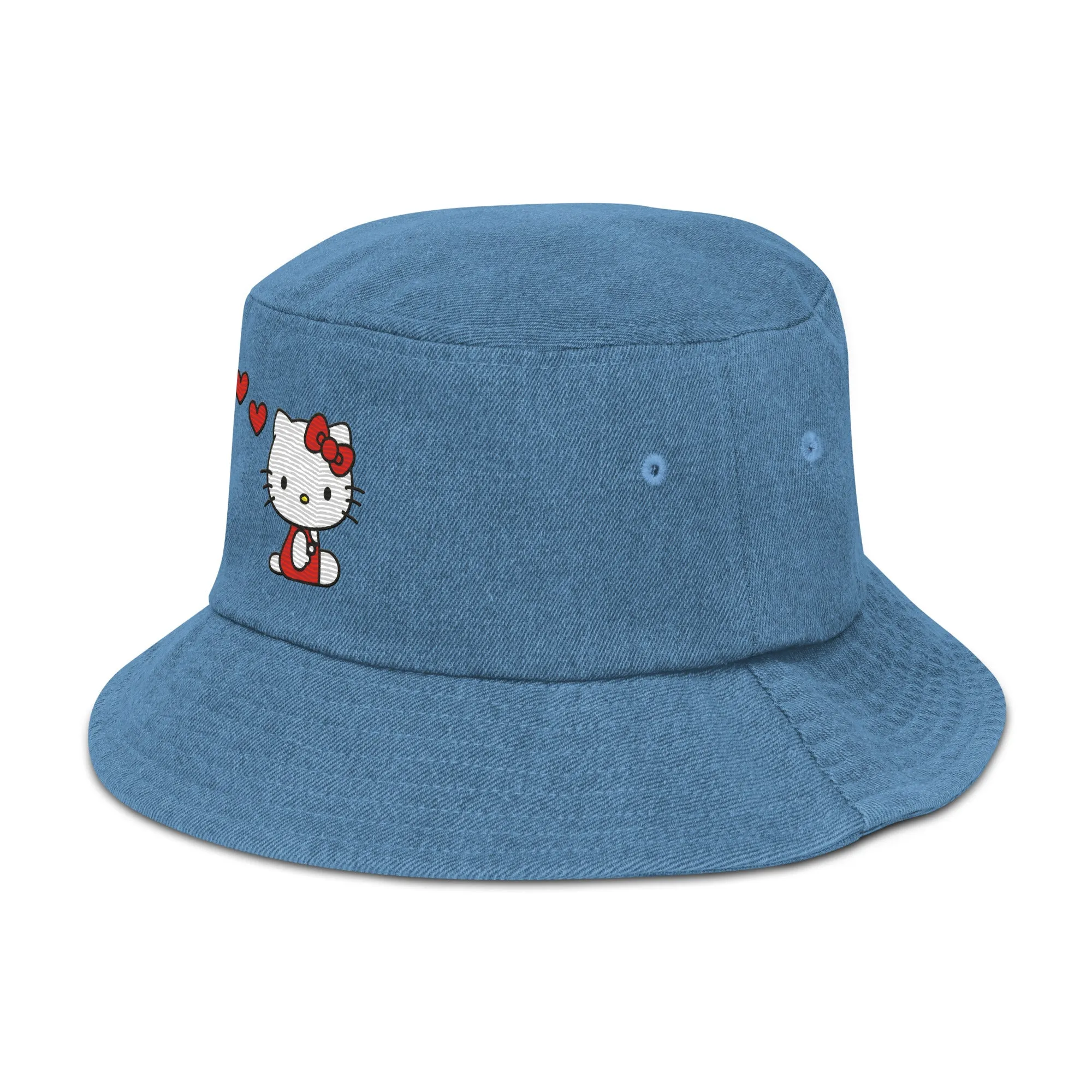 Hello Kitty Embroidered Denim Bucket Hat