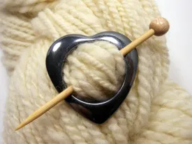 Hematite Shawl Pin ~ Be Still My Beating Heart