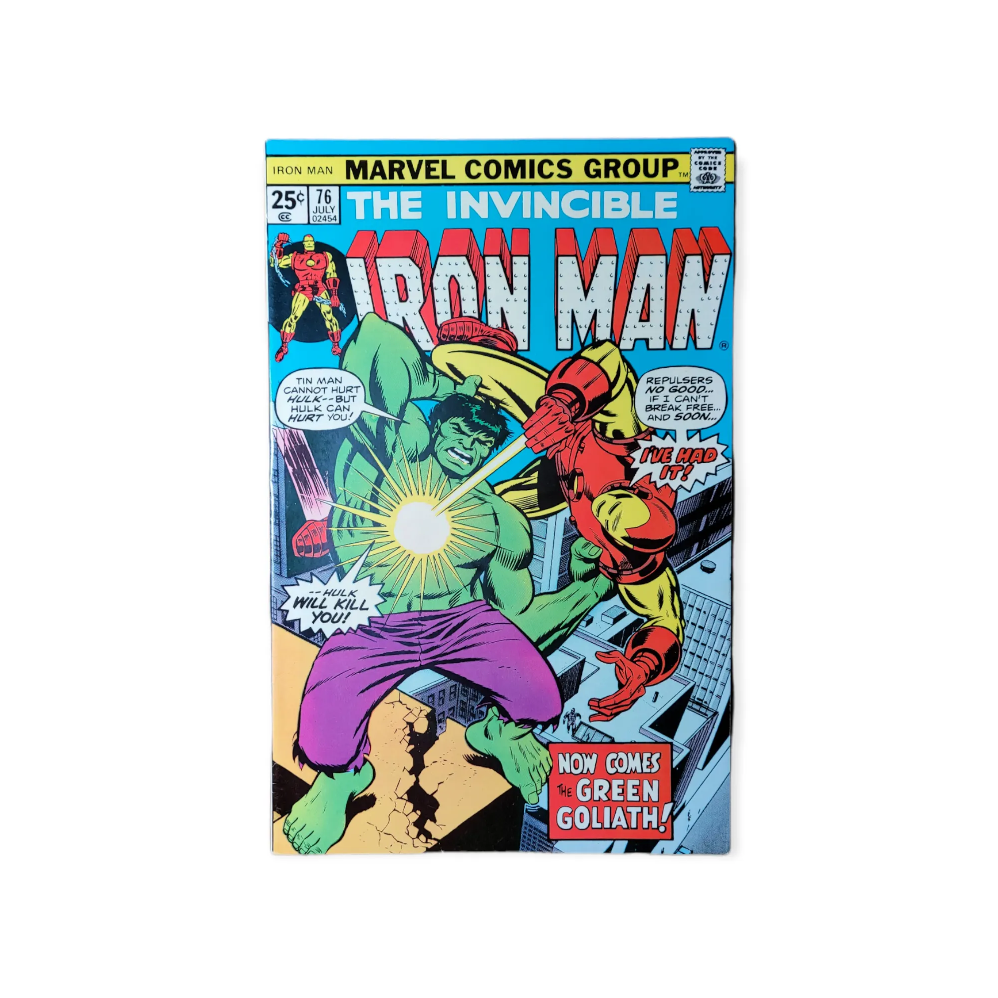 Iron Man #76 Hulk vs Iron Man Key! Green Goliath Appearance (1975)