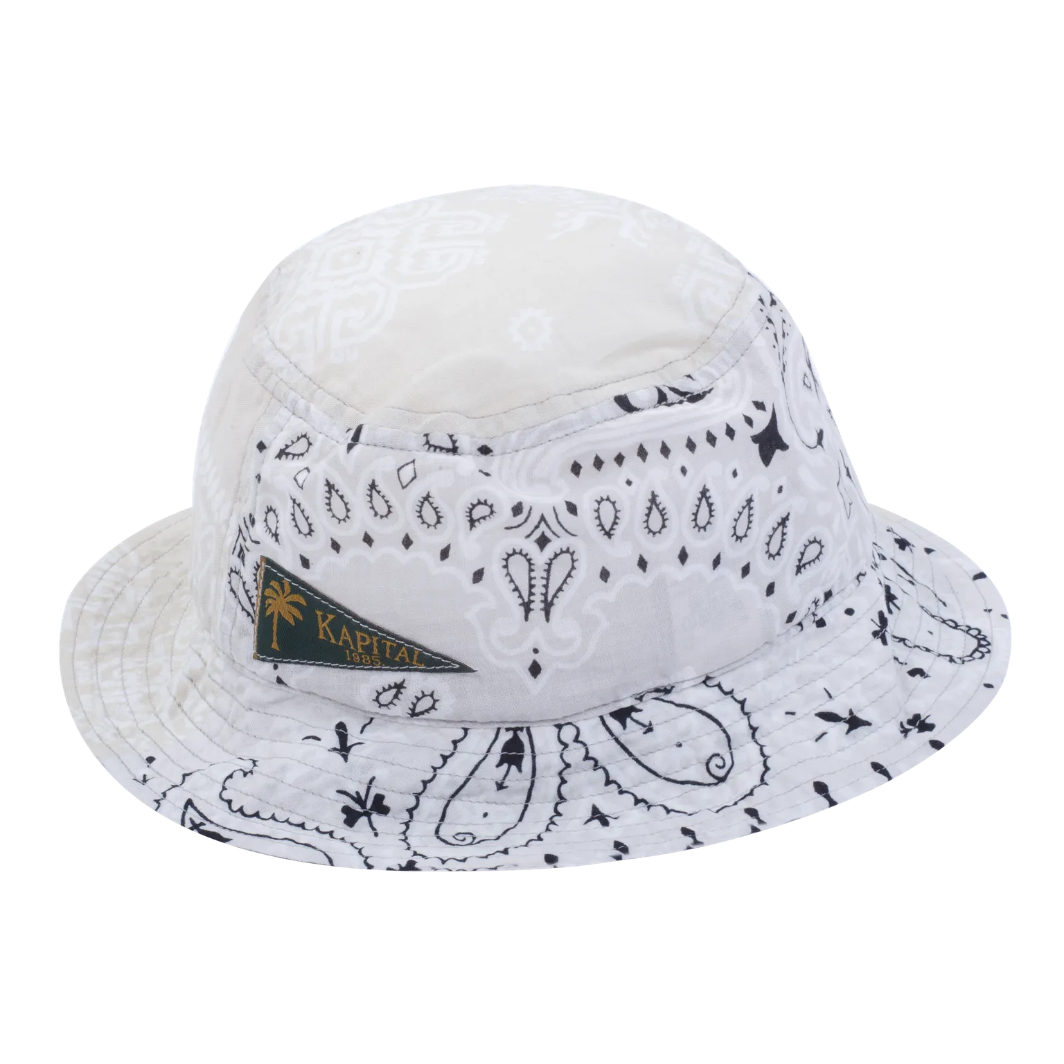 Kapital Bandana Bucket Hat White OS