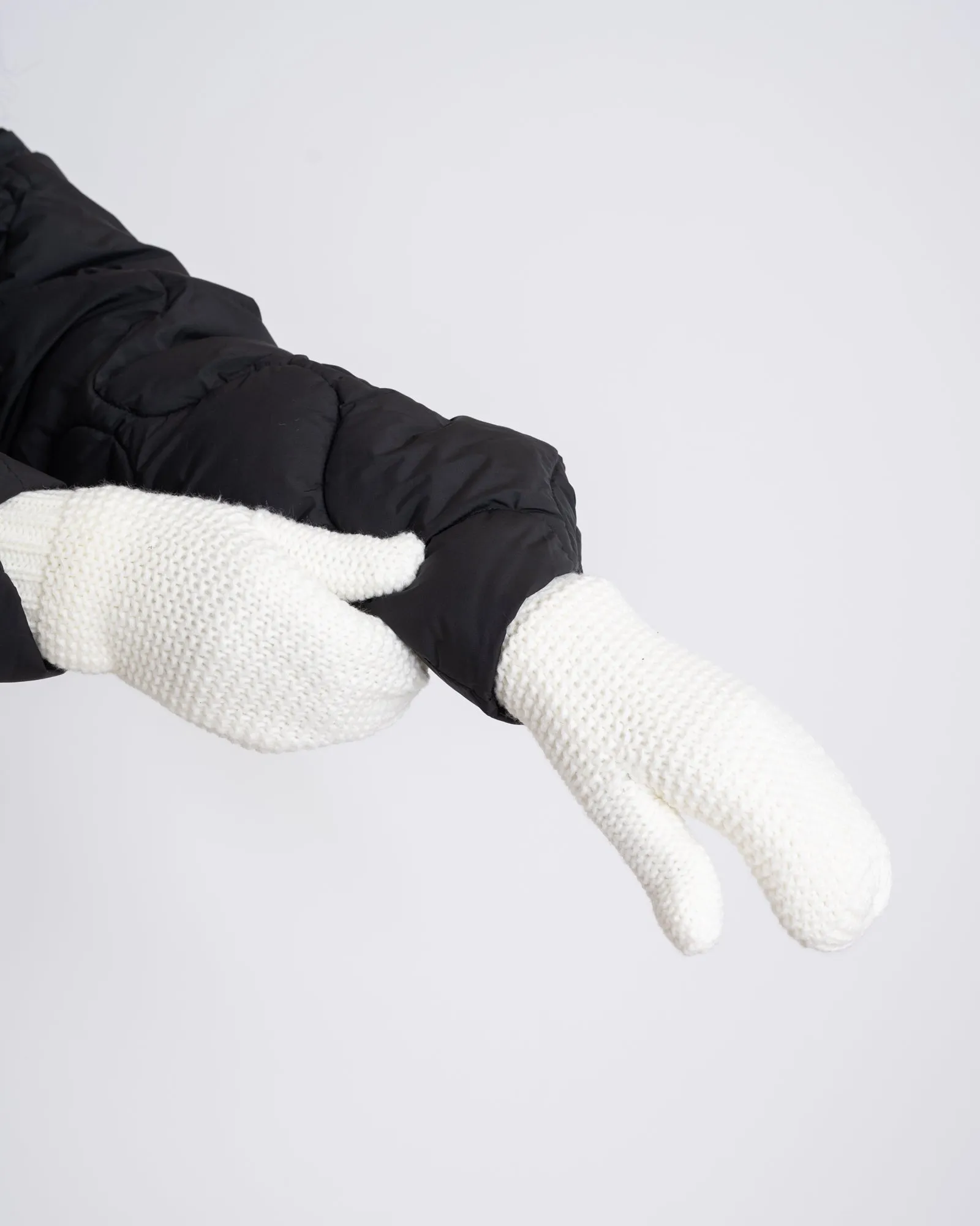 Knitted Mittens Bibi Off White