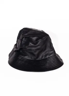 Leather Bucket Hat - Black