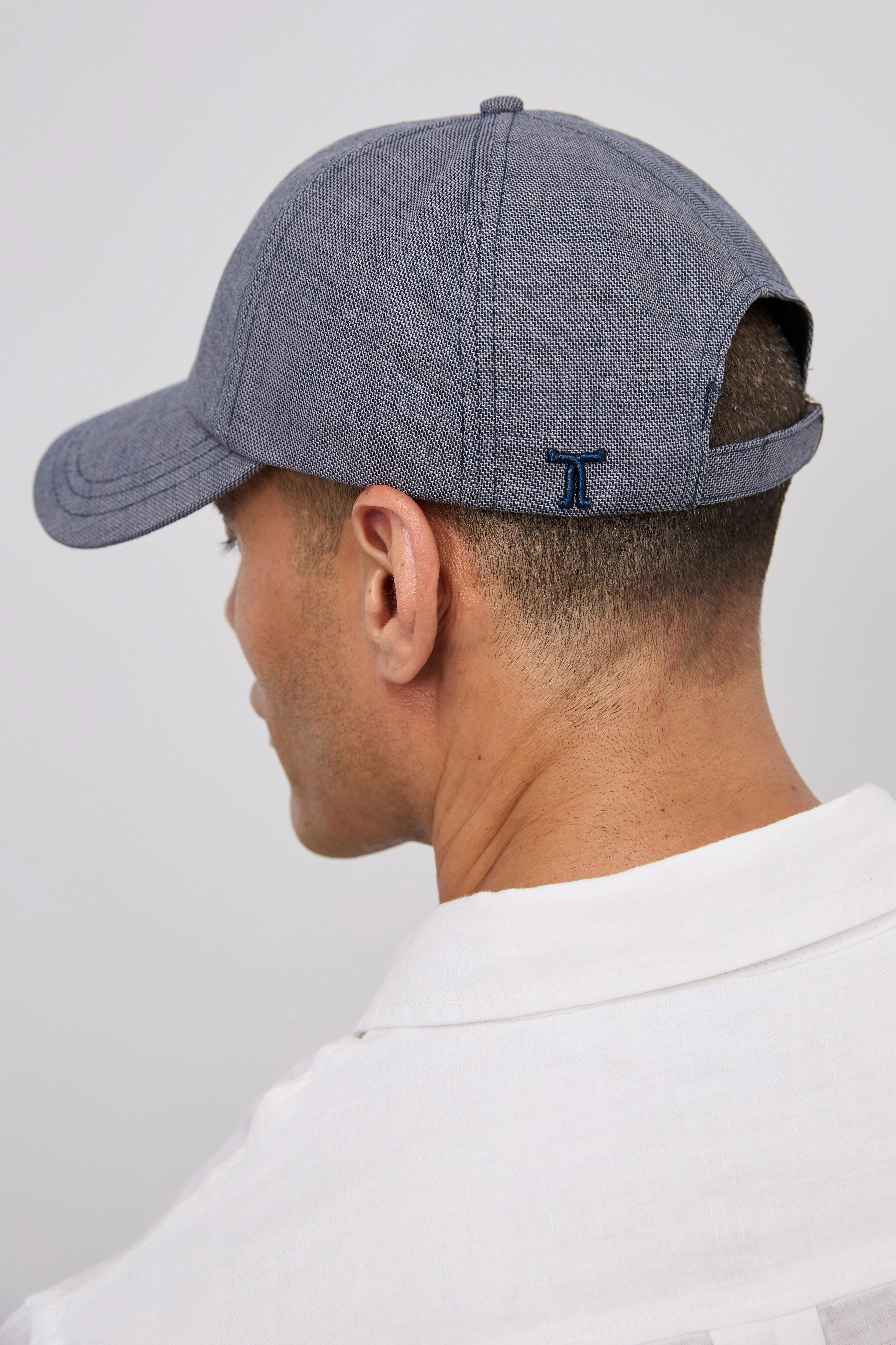 Linen blend baseball cap