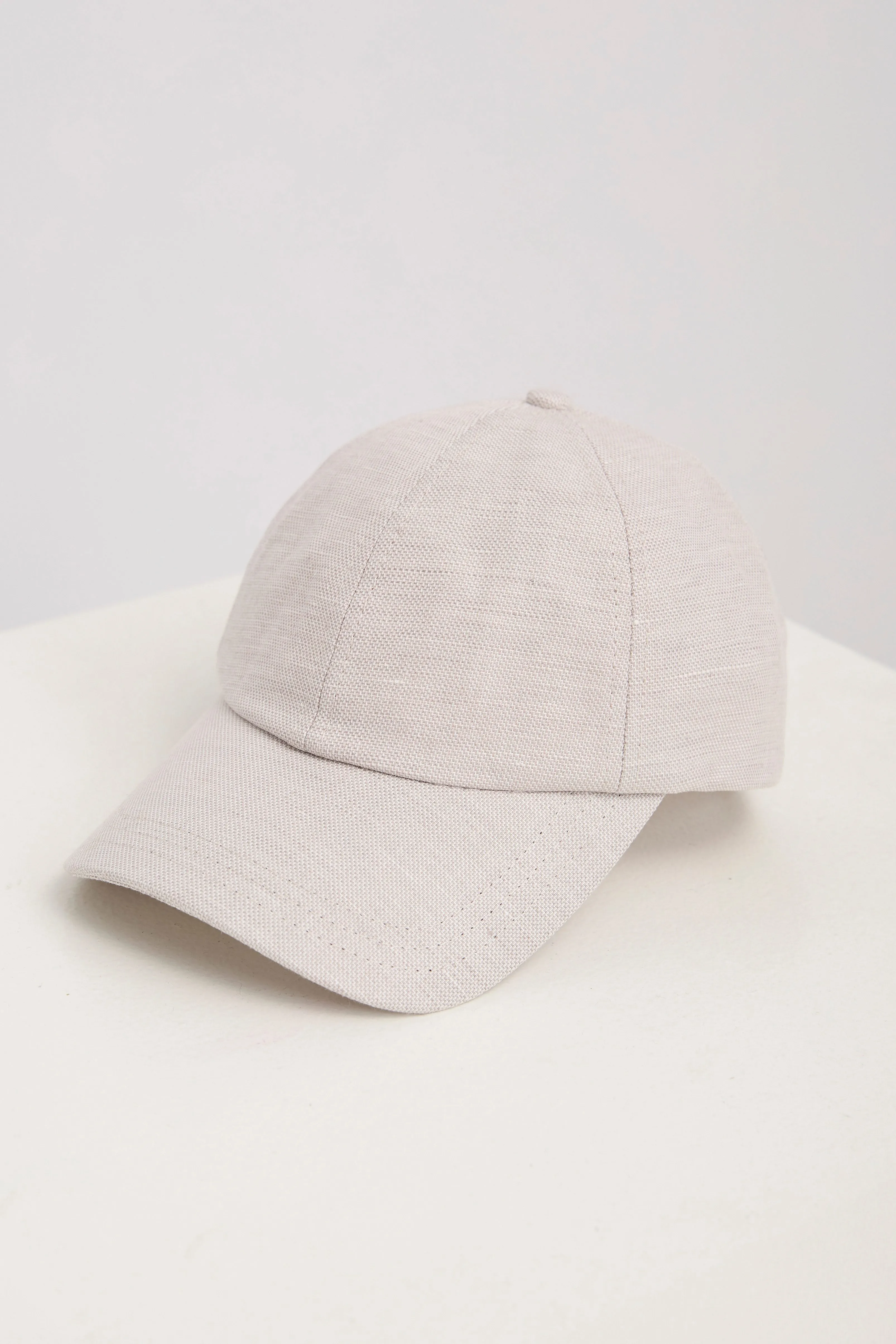 Linen blend baseball cap