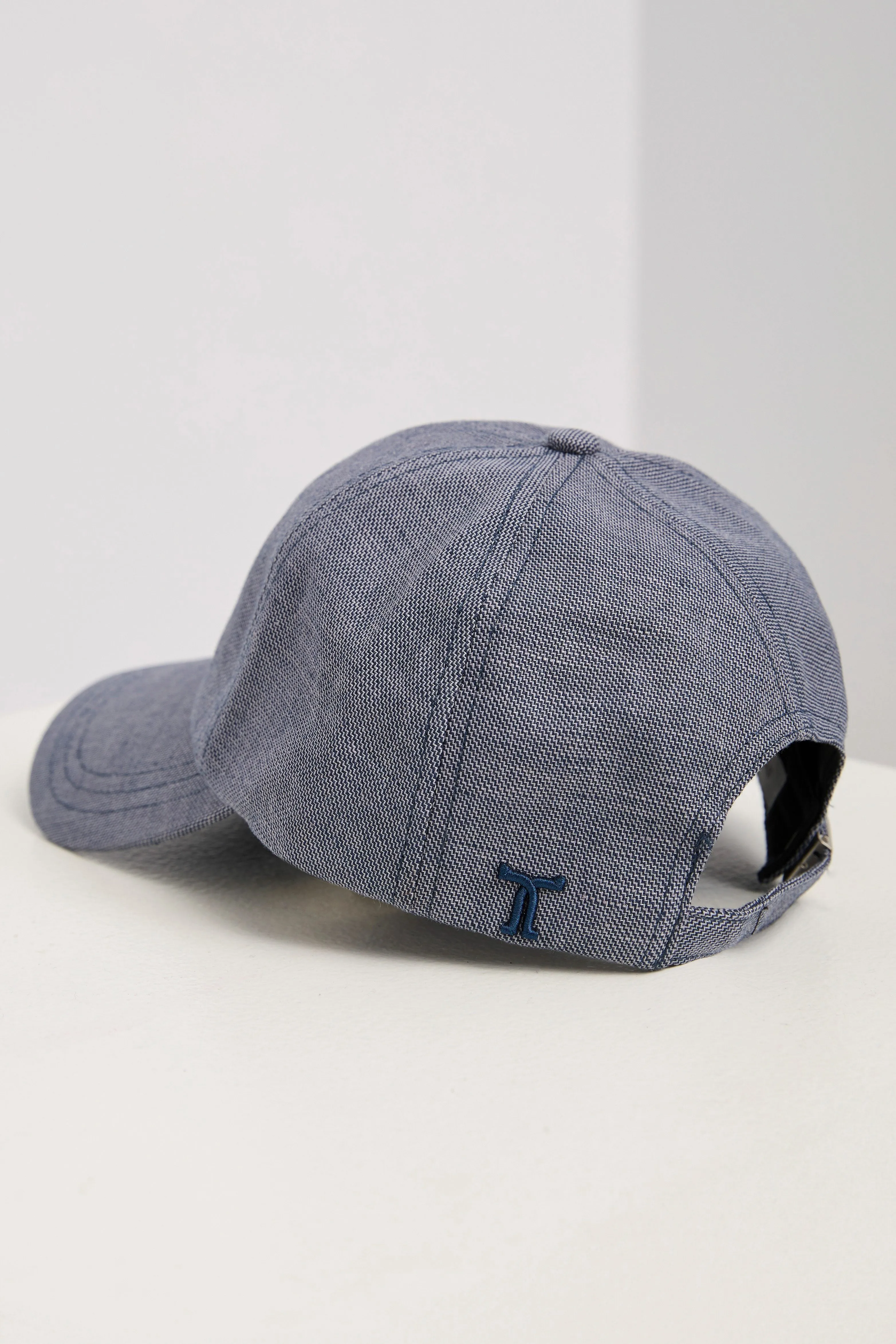 Linen blend baseball cap