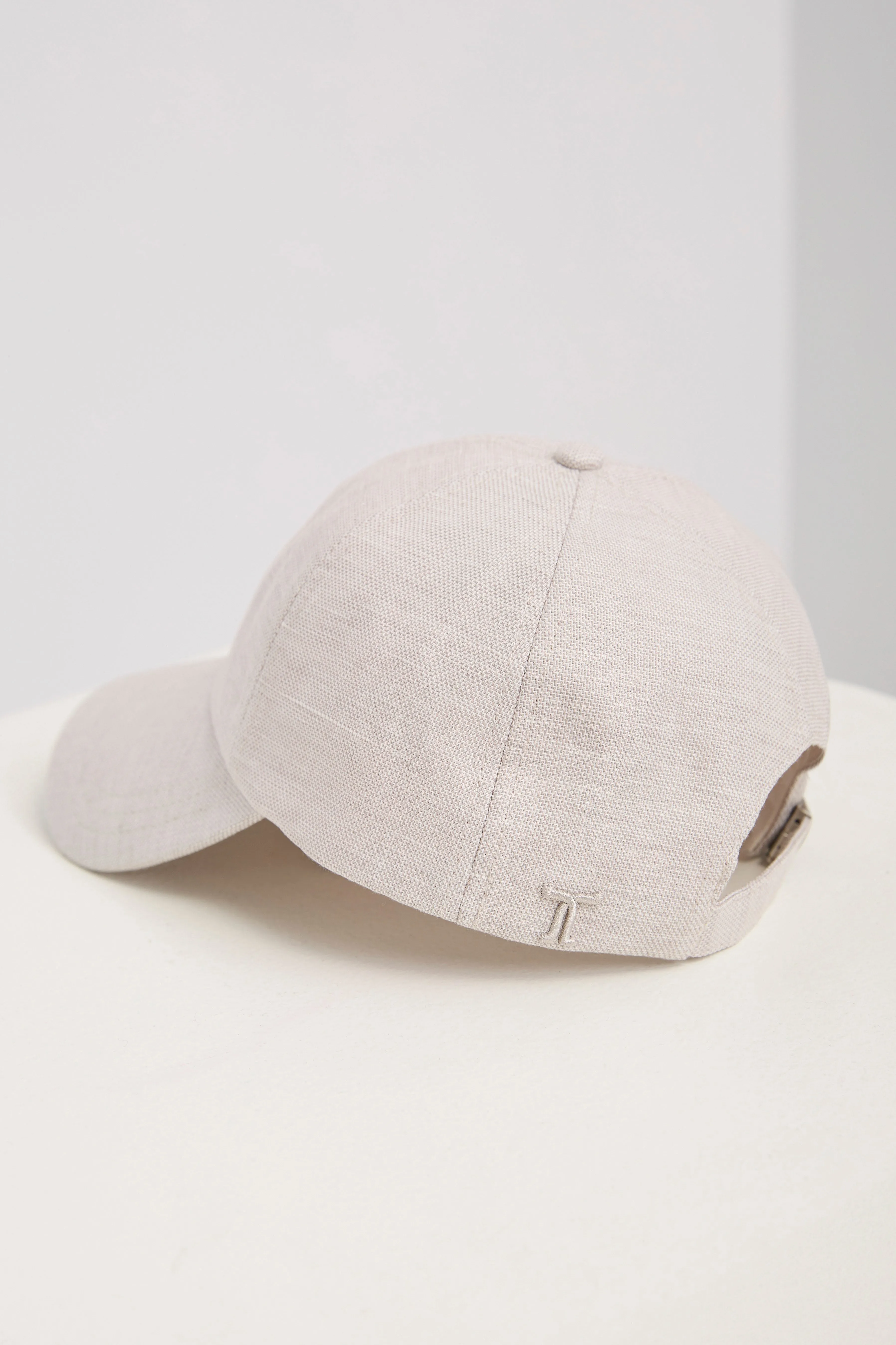 Linen blend baseball cap