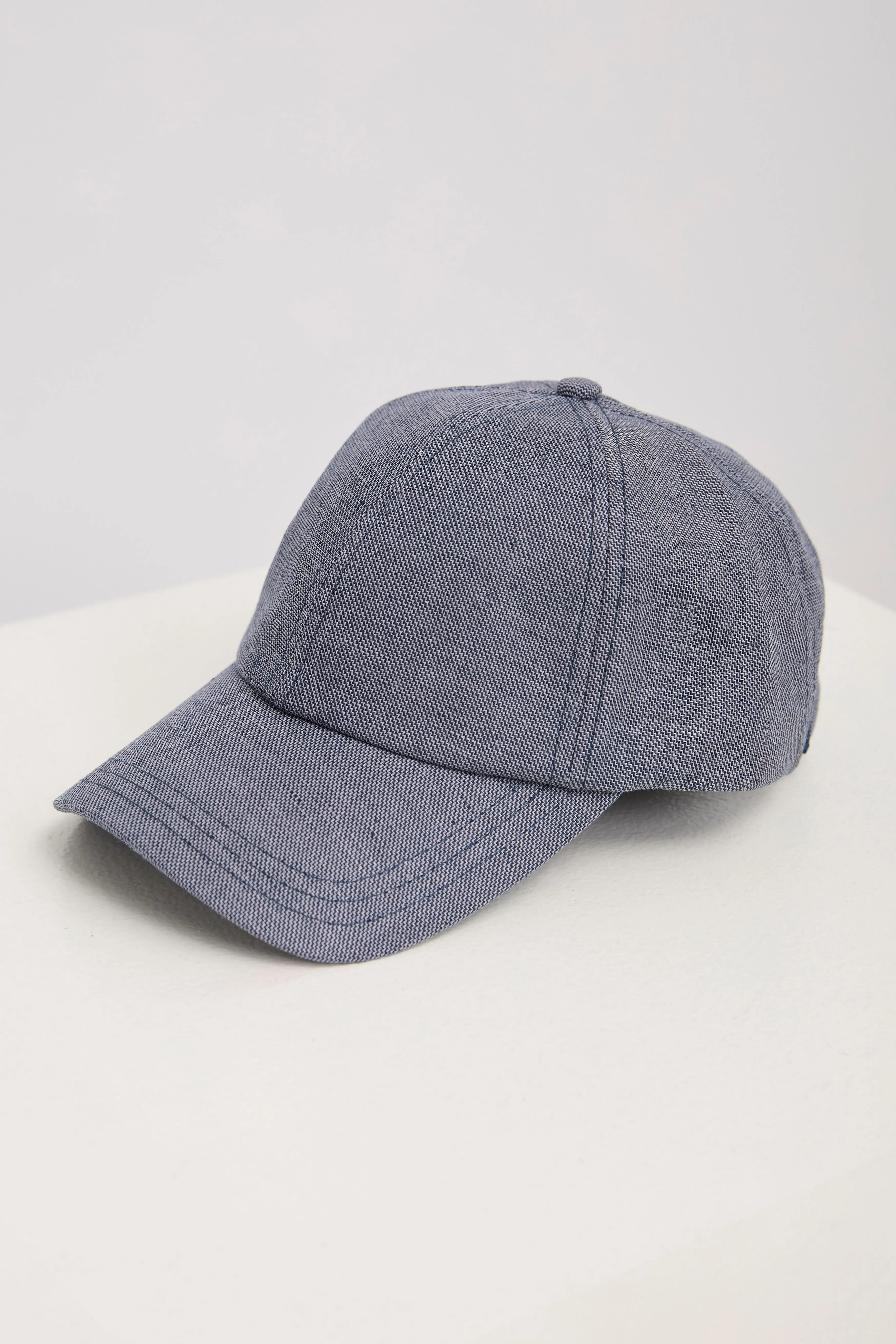 Linen blend baseball cap