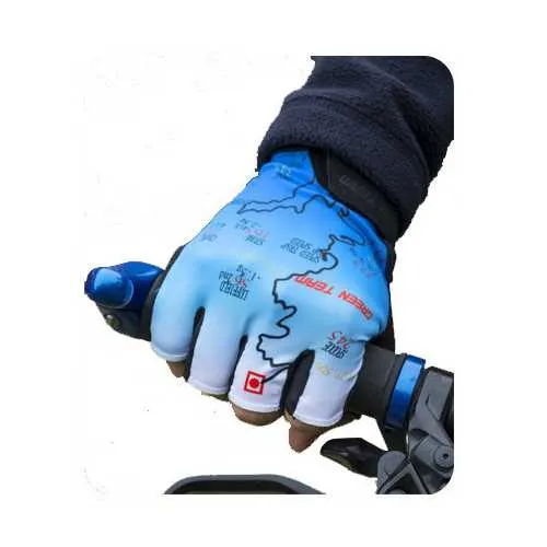 Mountain Cycling Gloves  Half Finger Bike Motocross Sports Bicycle Map Print Motorcycle Mitten