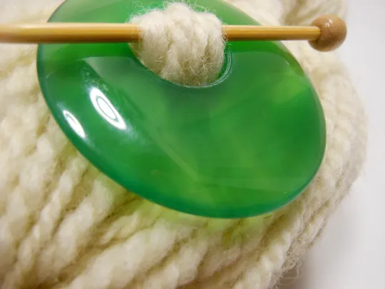 Natural Stone Agate Shawl Pin ~ Green Agate #3011