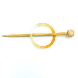 Natural Stone Shawl Pin ~ Orange Stone Ring S