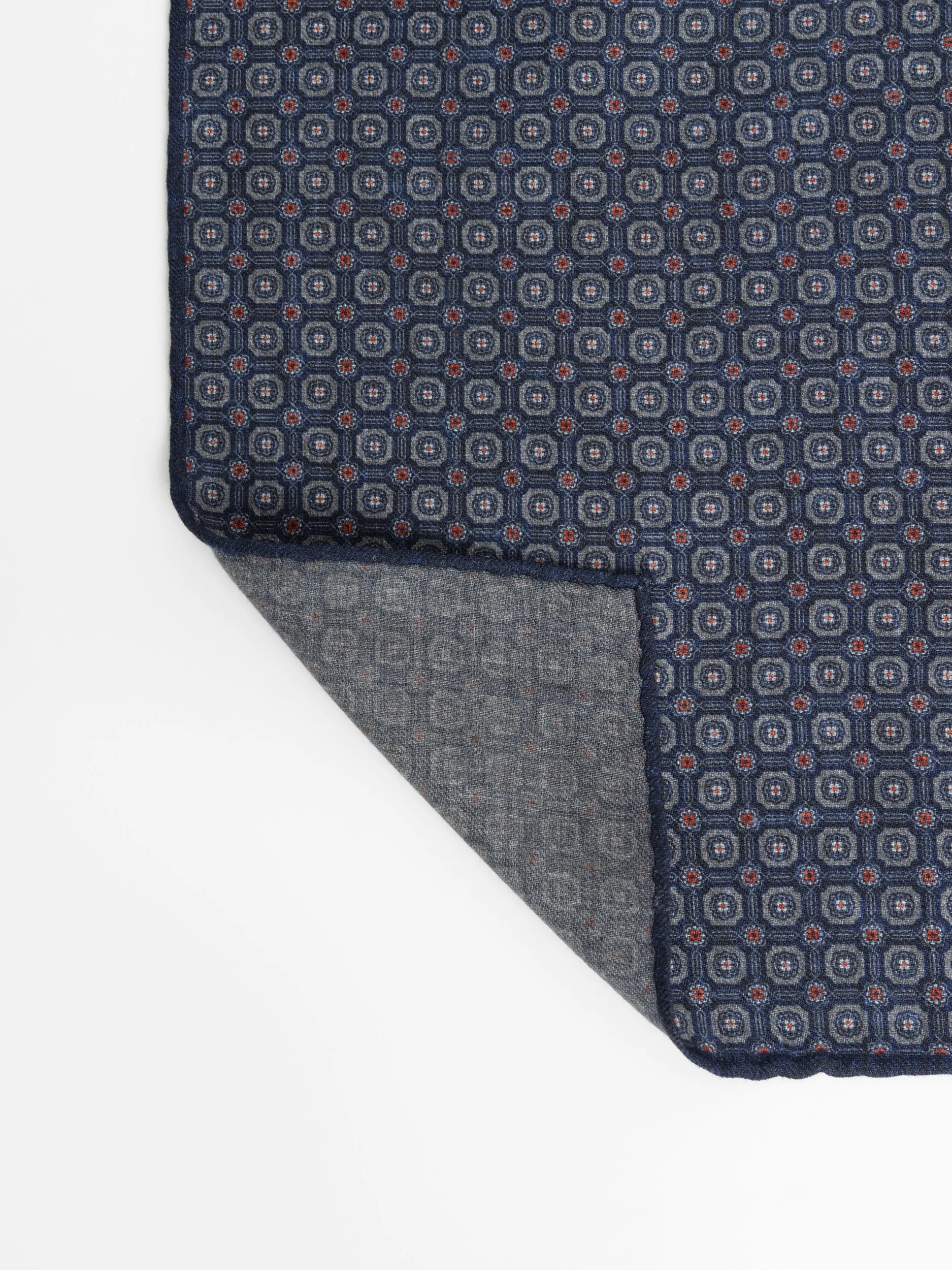 Navy Wool Flannel Pocket Square