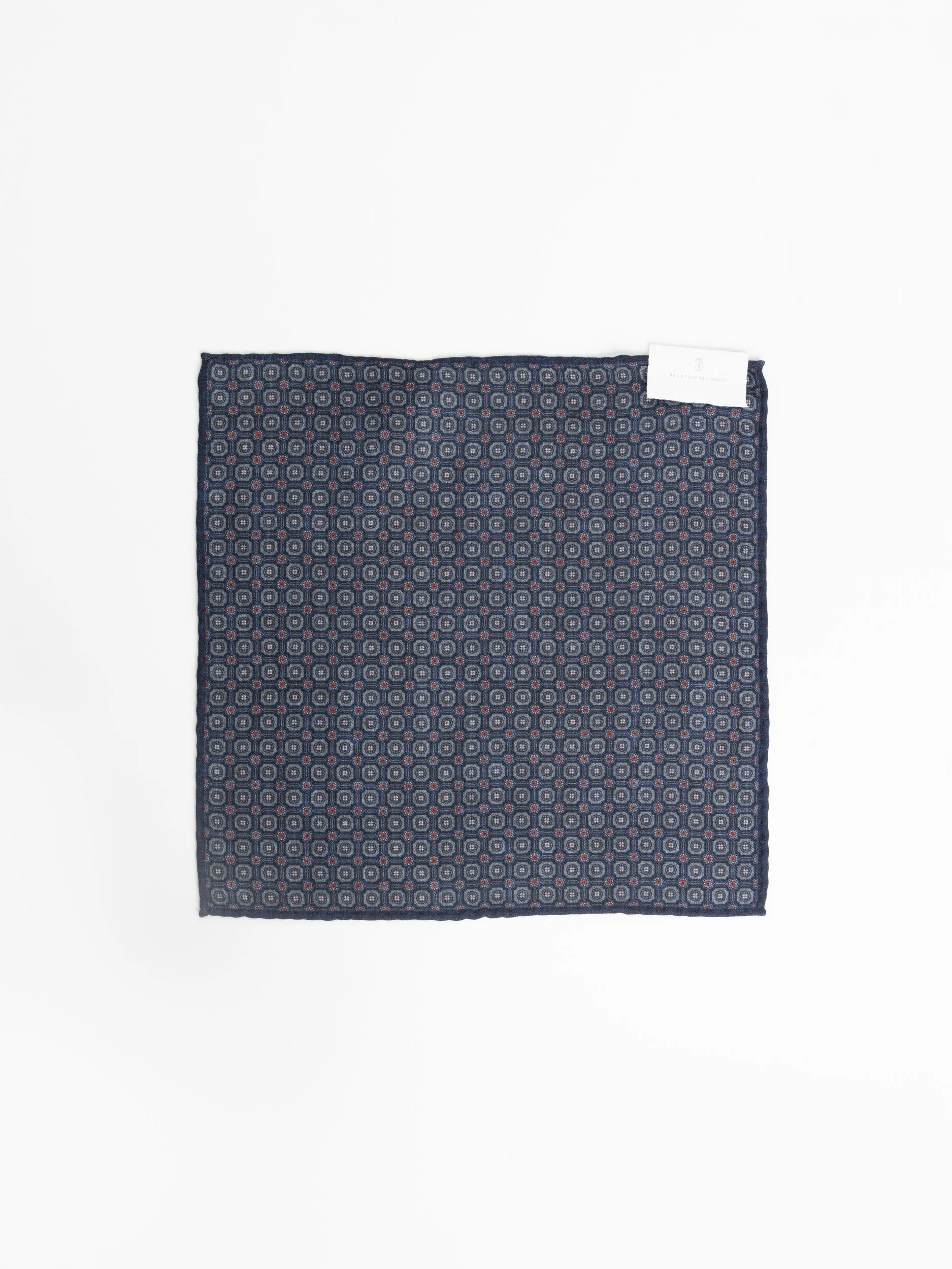 Navy Wool Flannel Pocket Square