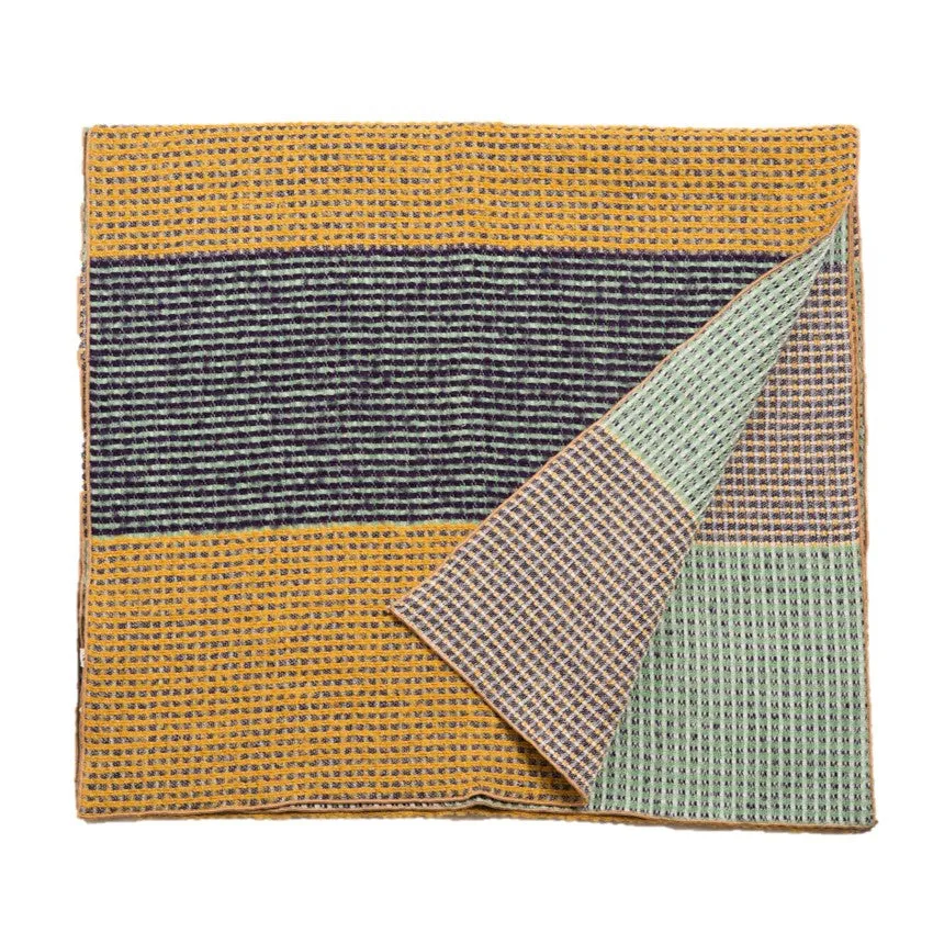 NUNO Shawl: "Back Paca" (Mustard/Eggplant/Teal)