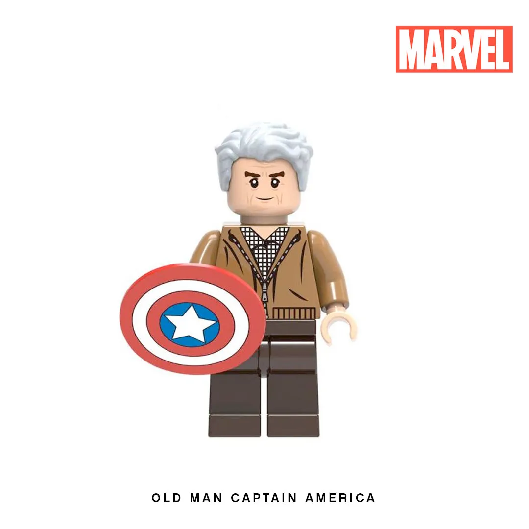 Old Man Captain America Custom Minifigure Keychain