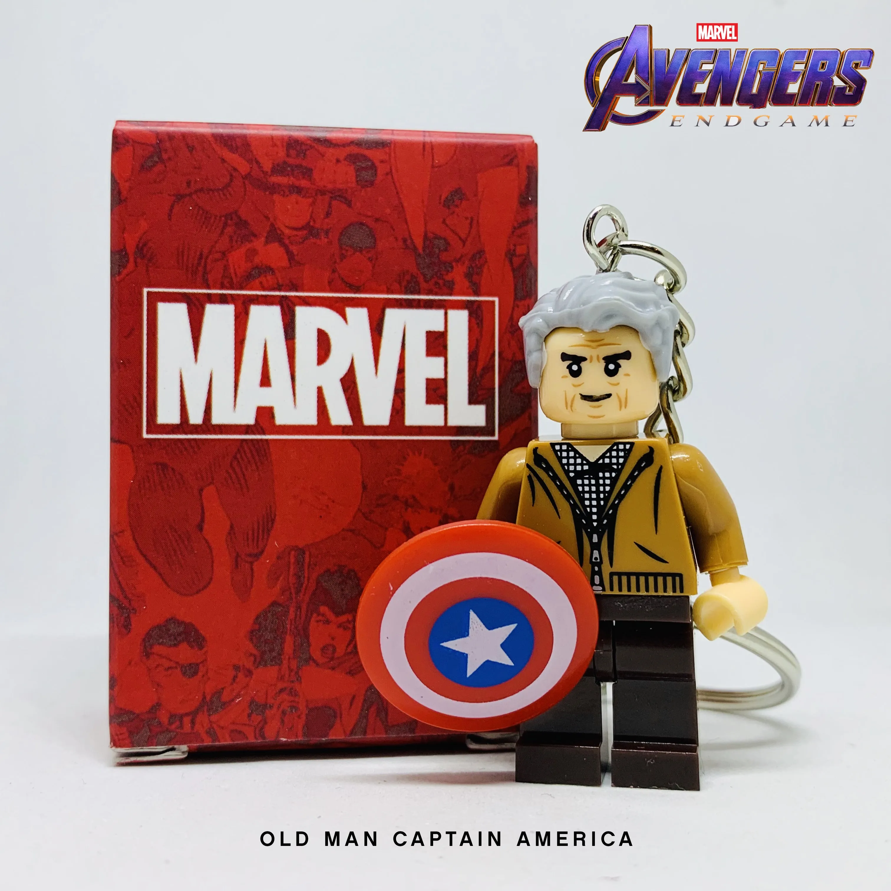 Old Man Captain America Custom Minifigure Keychain