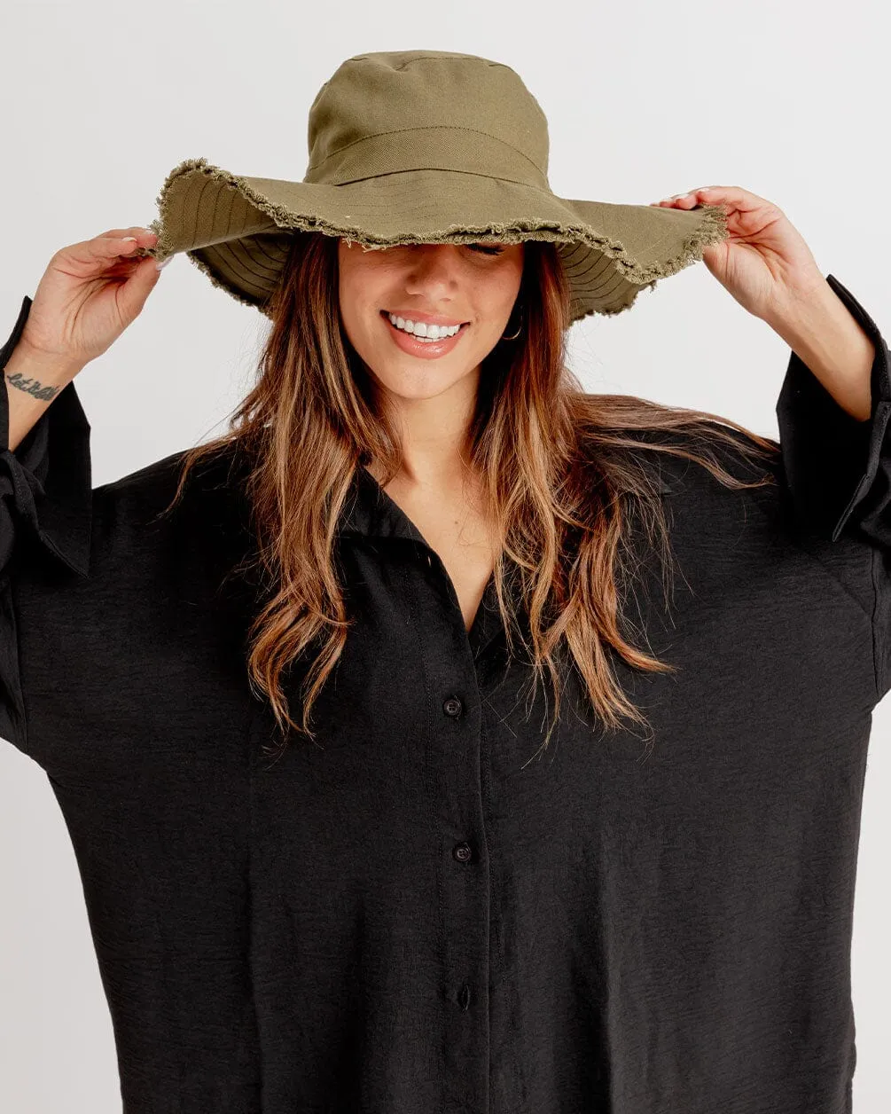 Olive Green Floppy Hat