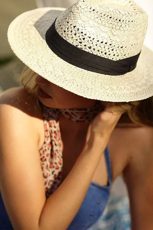 Panama Hat w/ Band- {Black, Natural, & Camel}