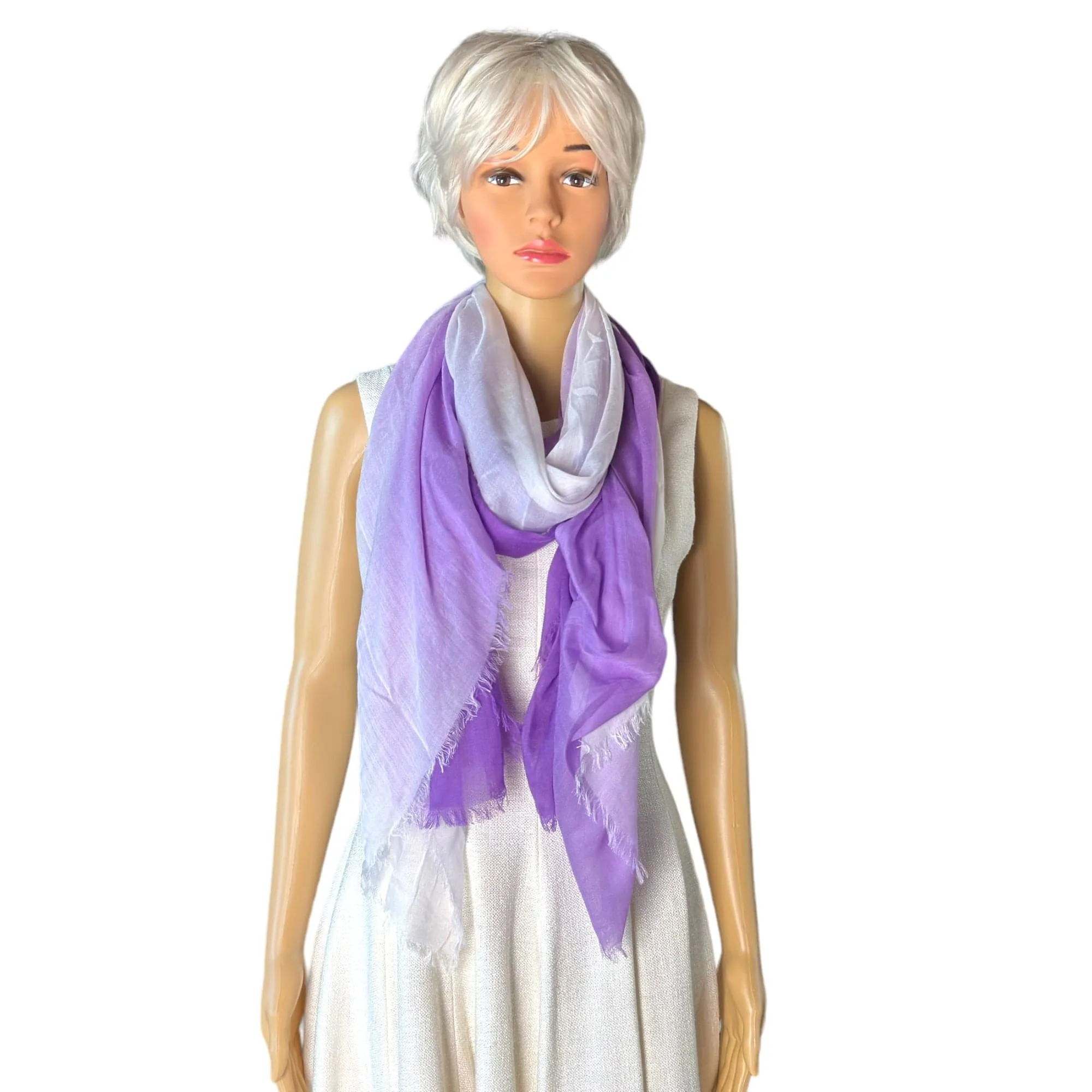 PAULA BIANCO Modal Ombre Shawl/Sarong - Purple Ombre