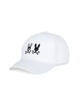 Psycho Bunny Kingwood Embroidered Baseball Cap - White