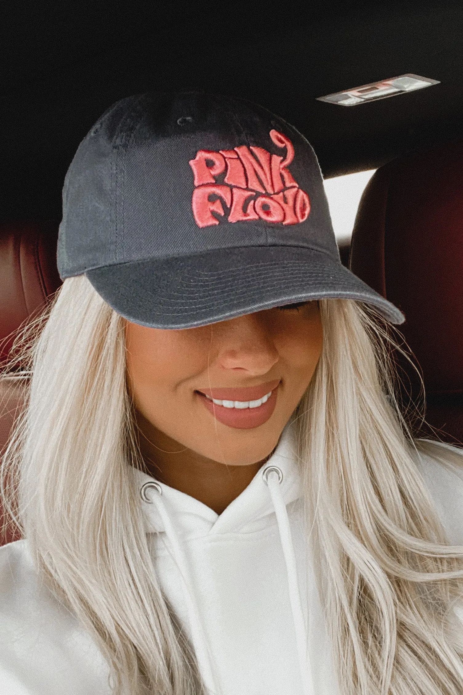 "Pink Floyd" Embroidered Ball Cap (Navy/Pink)