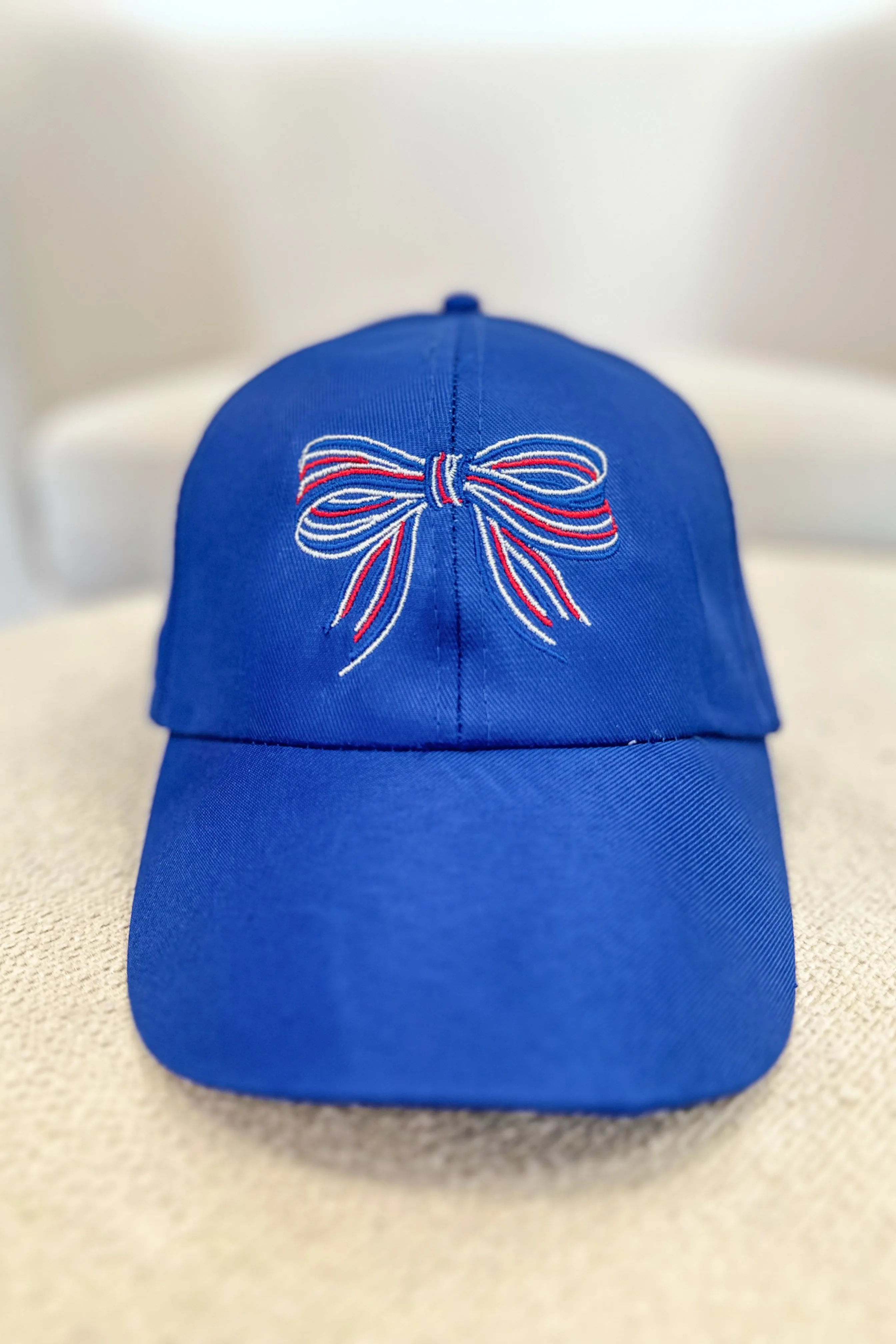 Red White & Bow Hat Blue