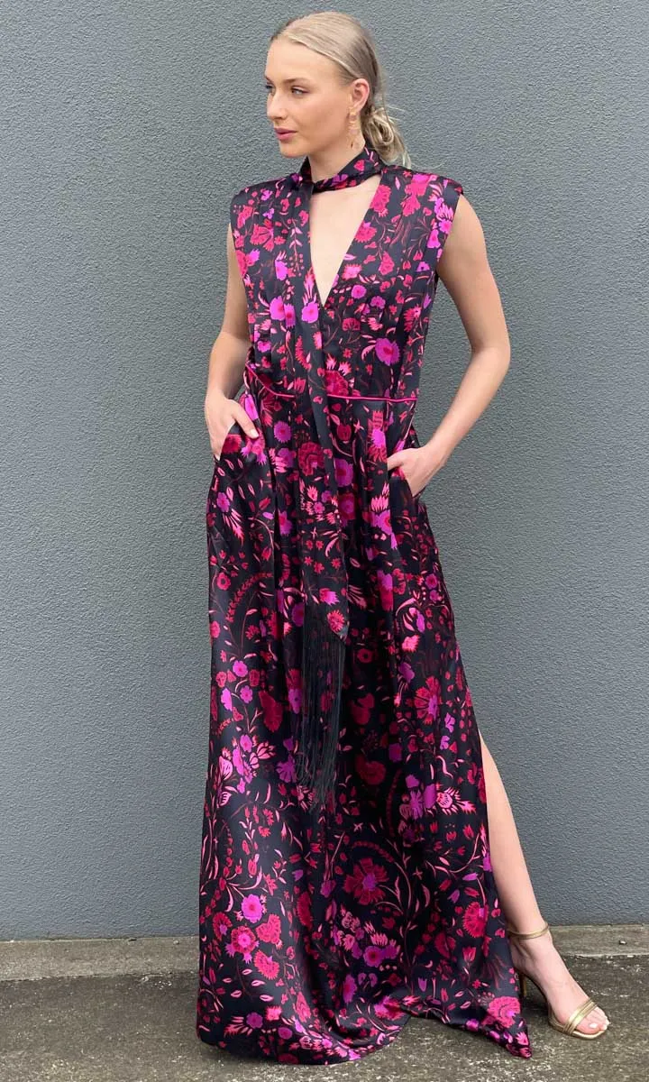 Sabina Musayev Revenna Dress - Black Floral