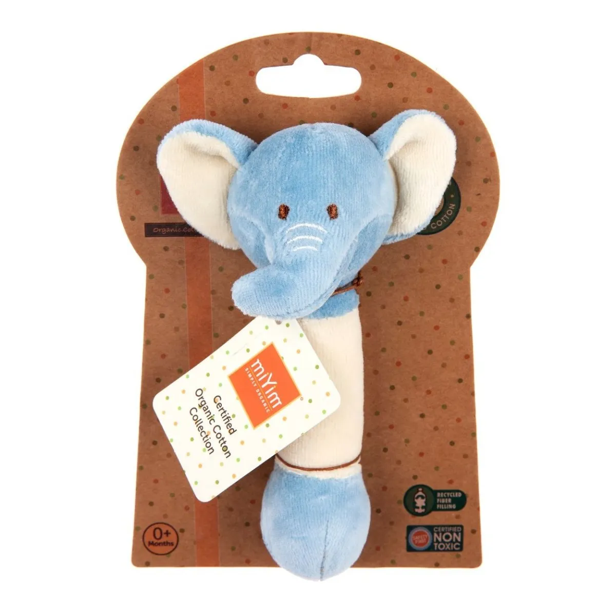 Stick Rattle - Elephant | Organic Baby Rattle Miyim