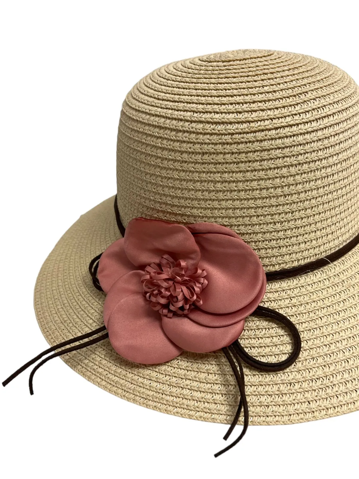 Straw Hat with Pink Flower (PREOWNED)