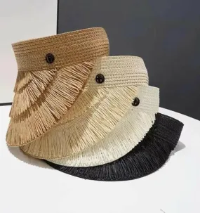 Straw Tassel Visor Hat: Sun Protection with Style