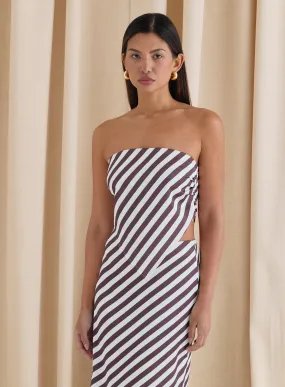 Striped Satin Bandeau Top- Mutya