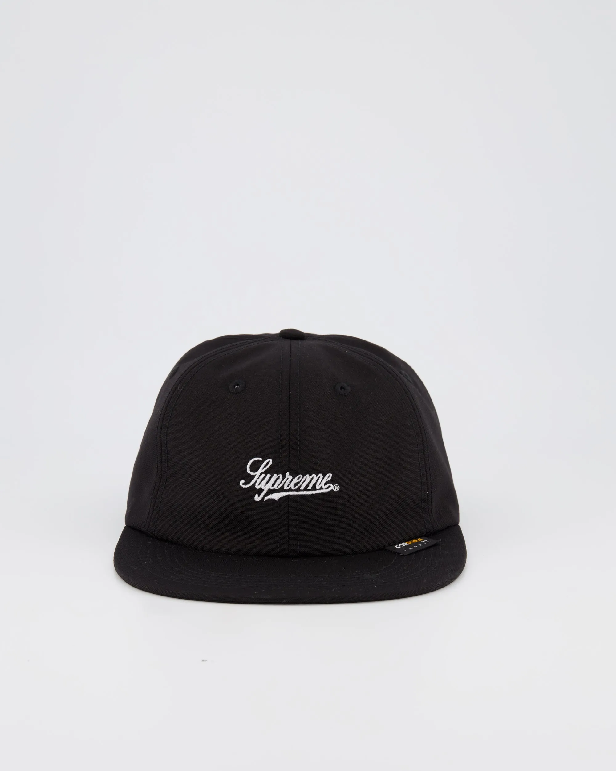 SUPREME 6 PANEL BASEBALL CAP - BLACK