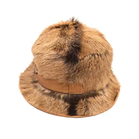 TOD'S Orange Goat Fur Bucket Hat | Size L