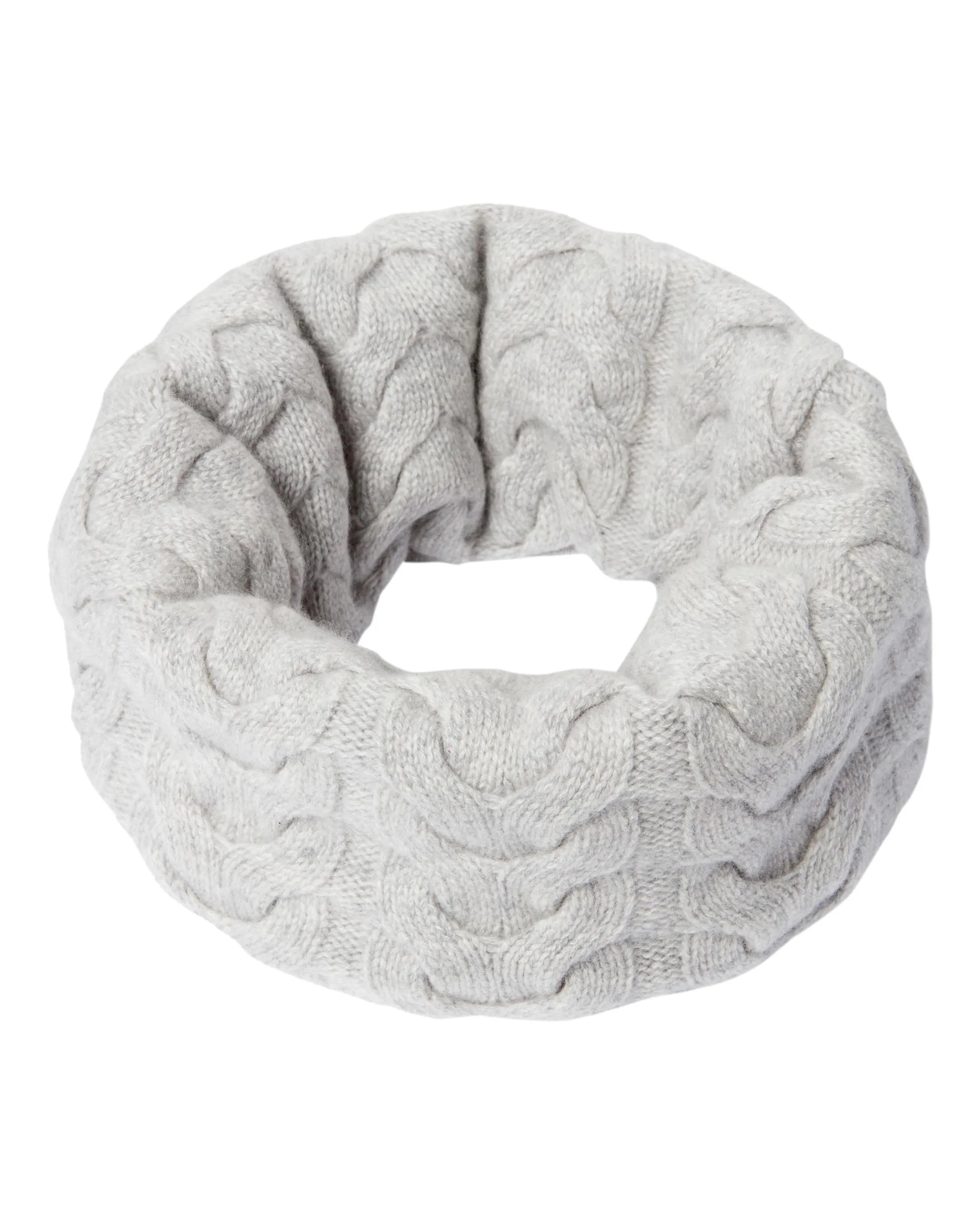 Unisex Cable Cashmere Snood Fumo Grey