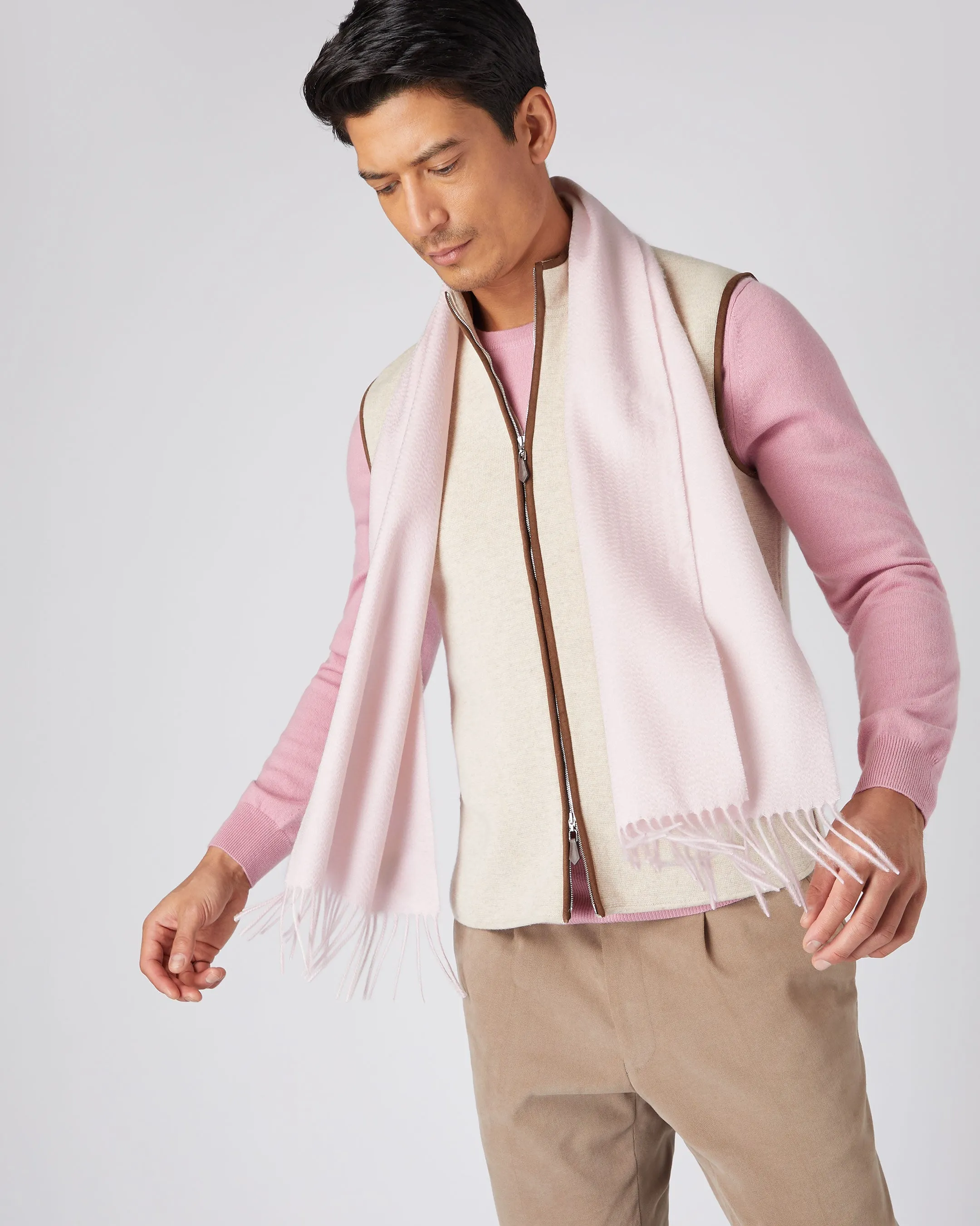 Unisex Woven Cashmere Scarf Quartz Pink