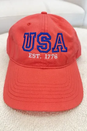 USA Baseball Hat Coral